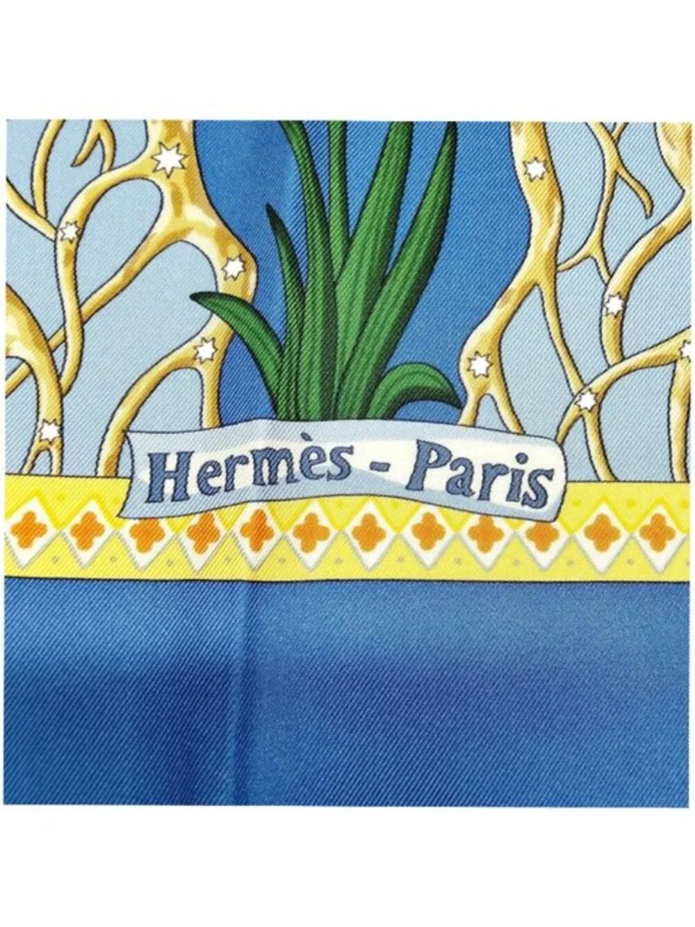 Authentic Hermès Axis Mundi Carré 90 Silk Scarf Blue Multicolor Square